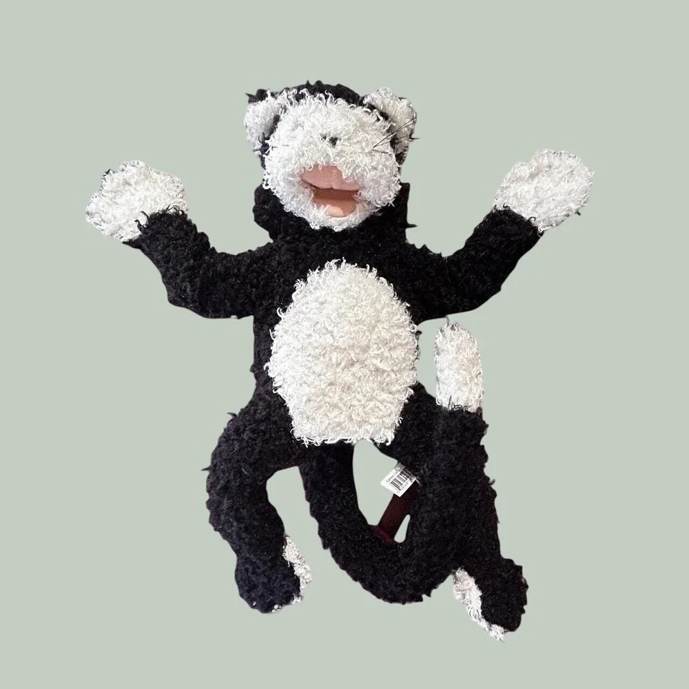 Vintage 2000's‎ Folkmanis Cartoon Cat #2554 Hand Puppet Sherpa Curly Hair Plush